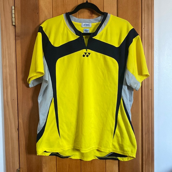 Yonex Shirts Yonex Mens Tennis Shirt Yellowblack White Mesh